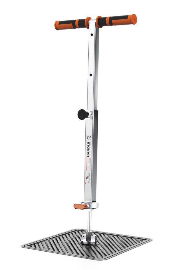 Foldable carbon steel lifting handle with neoprene grip