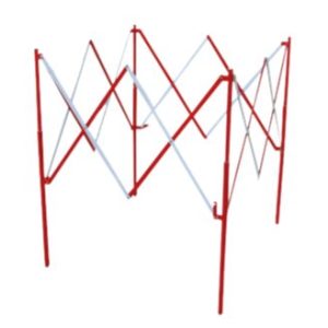 Extendable aluminium quadrilateral barrier for work zones